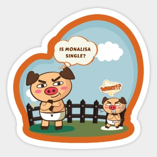 Curious Pig Sticker